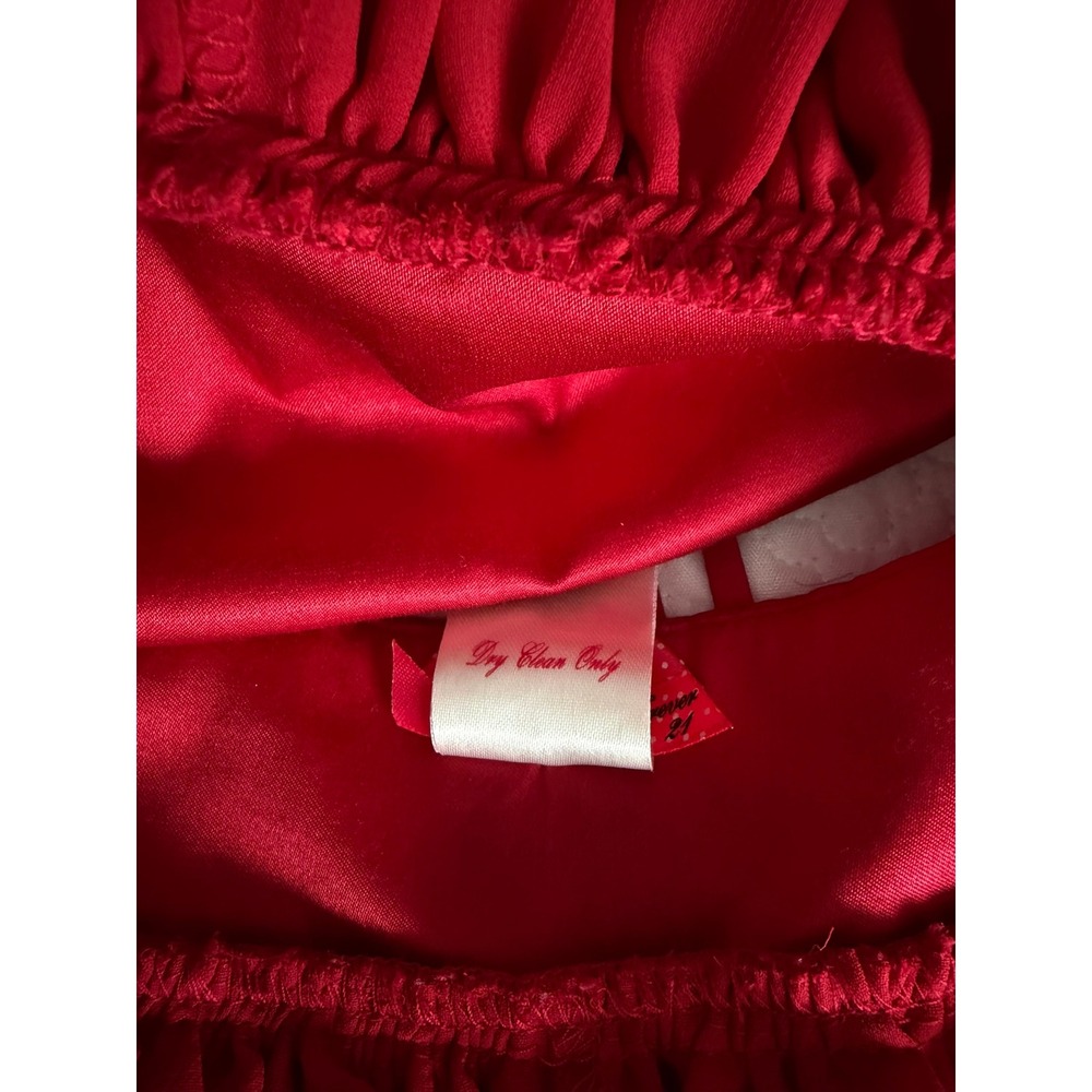 Forever 21 Red Silk Blend High Low Open Back Cocktail Dress M J05179D - Picture 7 of 13